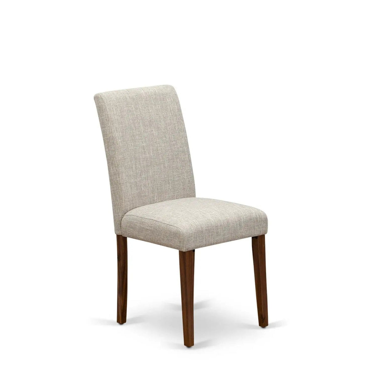 EAST WEST FURNITURE CNAB5-NN-35 5-Pc Dining Table Set- 4 Dining Chairs and | 5-Piece Set | Rubberwood & Walnut | Doeskin Linen Fabric Seat and High Chair Back (Antique Walnut Finish)