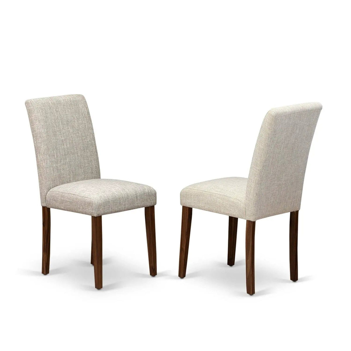 EAST WEST FURNITURE CNAB5-NN-35 5-Pc Dining Table Set- 4 Dining Chairs and | 5-Piece Set | Rubberwood & Walnut | Doeskin Linen Fabric Seat and High Chair Back (Antique Walnut Finish)