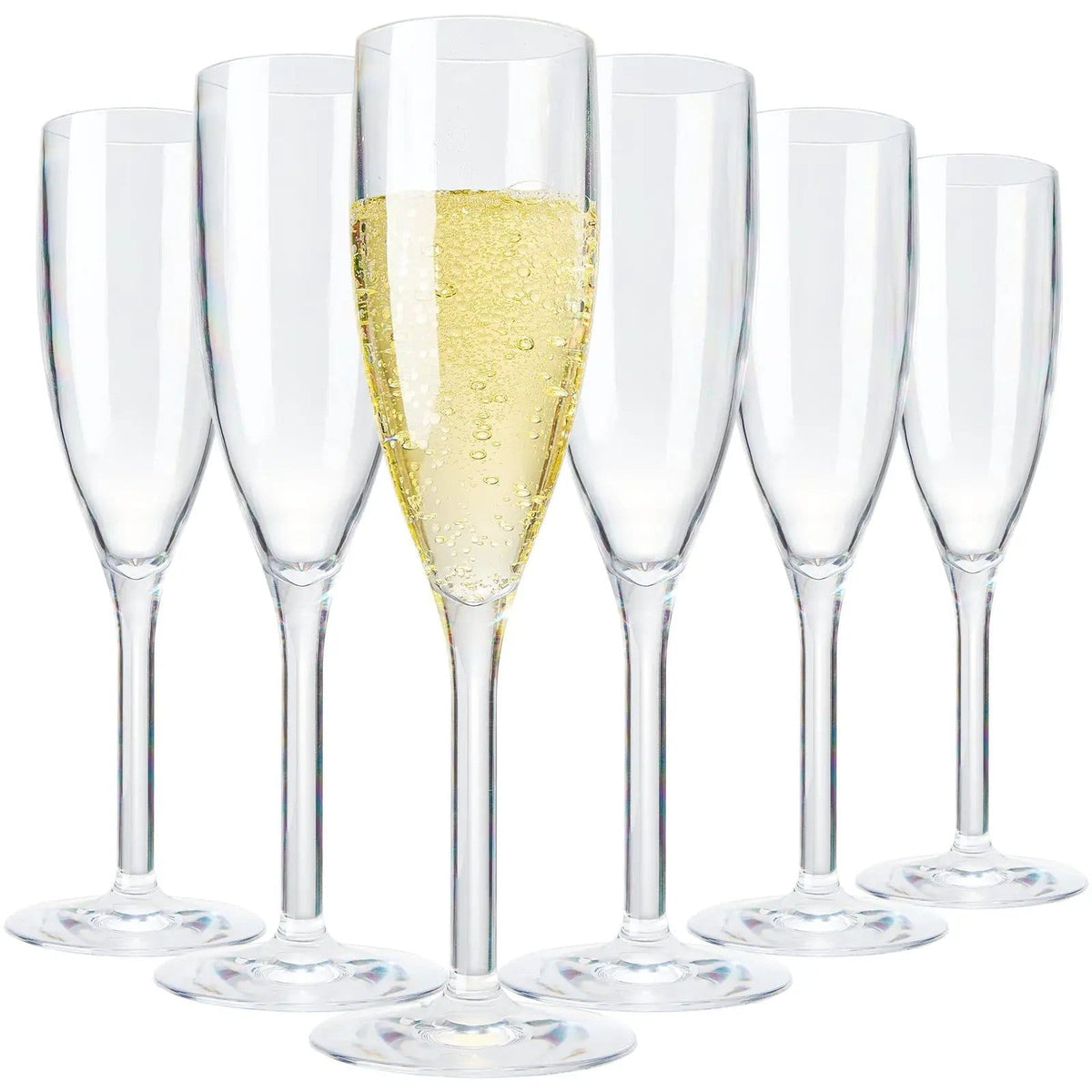 Barcelona Acrylic Champagne Flute Glassware | 7 oz | Set of 6 | Acrylic