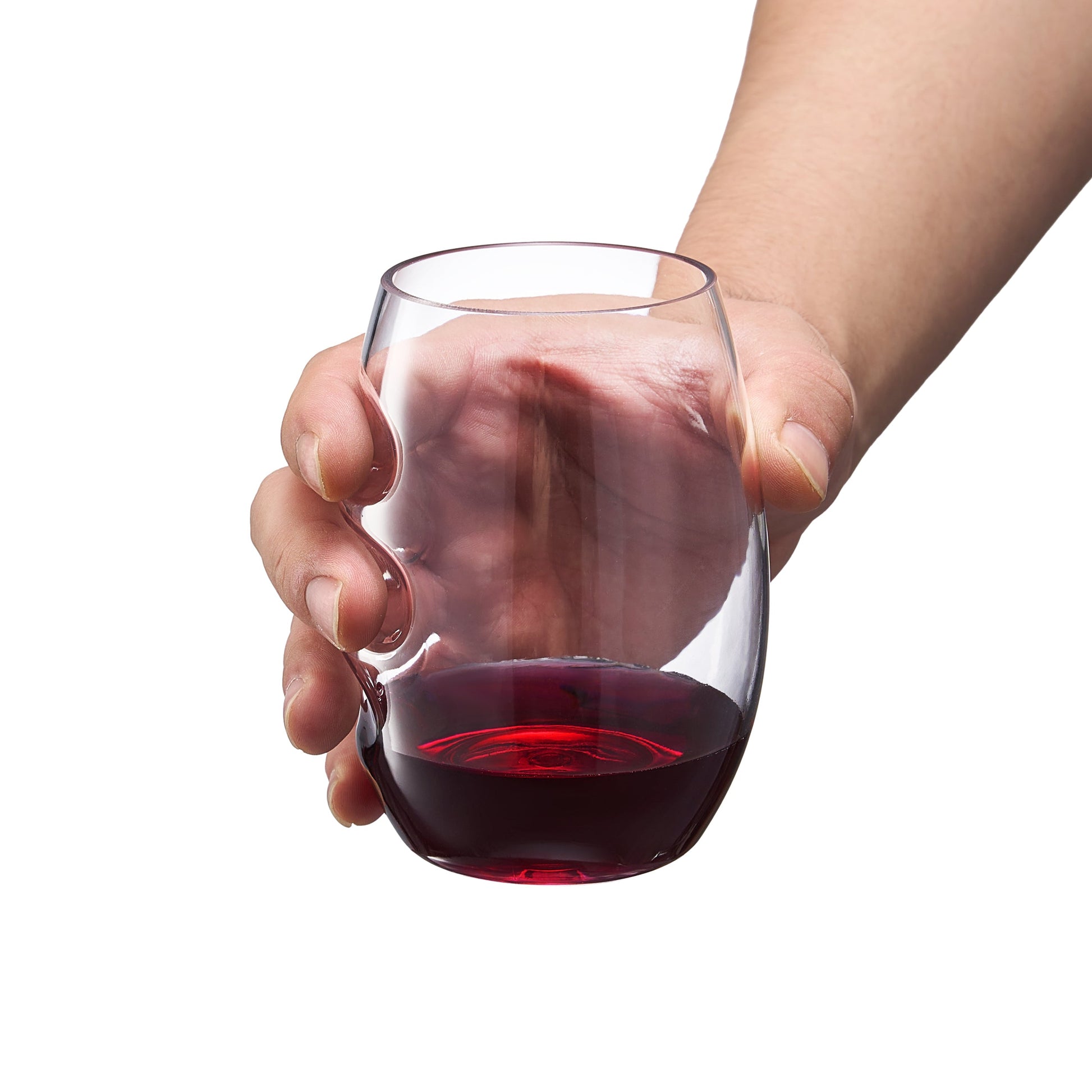 Barcelona Acrylic Stemless Finger-Indent Wine Glassware, Set of 4 from PriceLows™