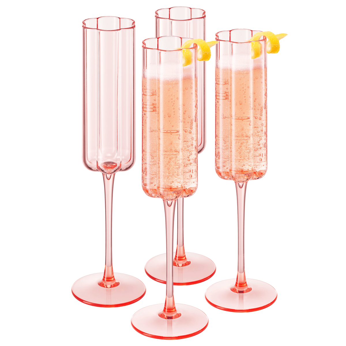 Tide Champagne Flute Glassware | 6.5 oz | Set of 4 | Entertaining