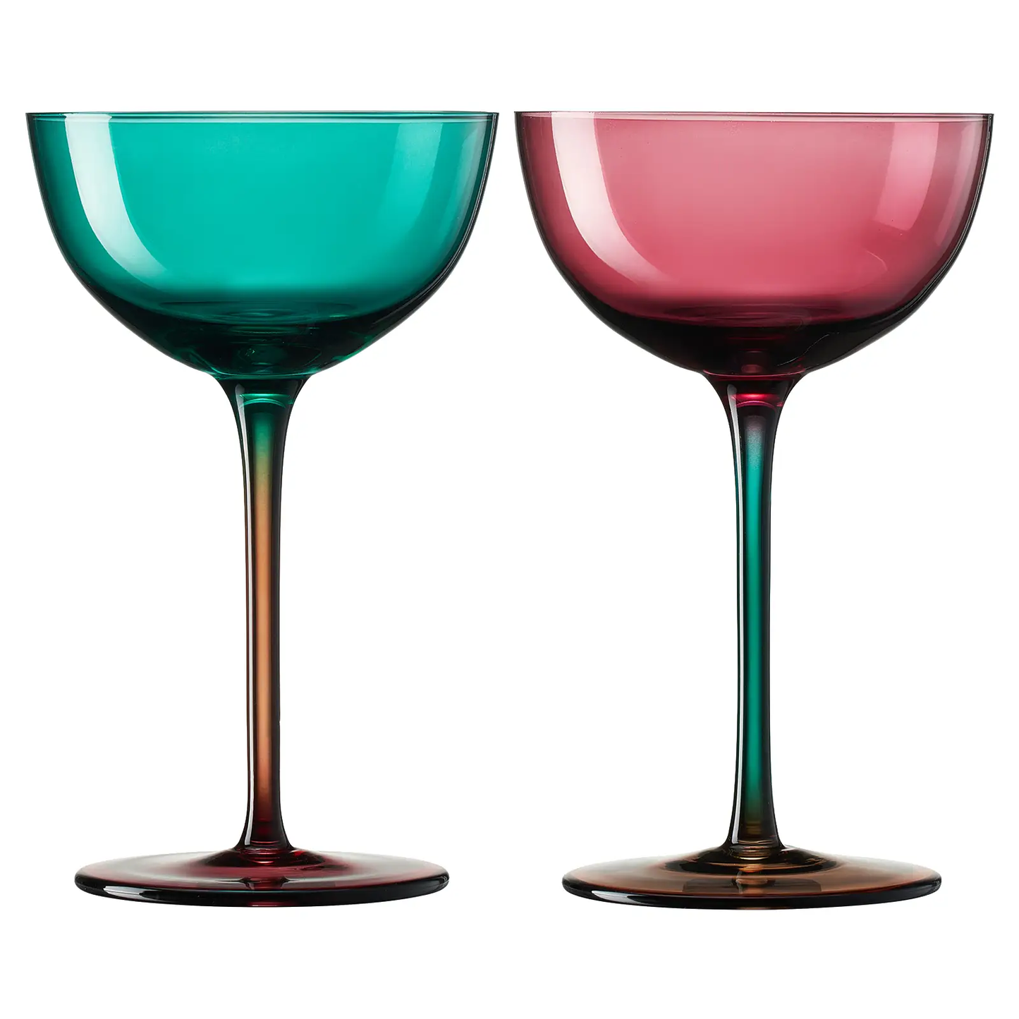Venice Two-Toned Champagne Coupe, Cocktail Glassware, Set of 2 from PriceLows™