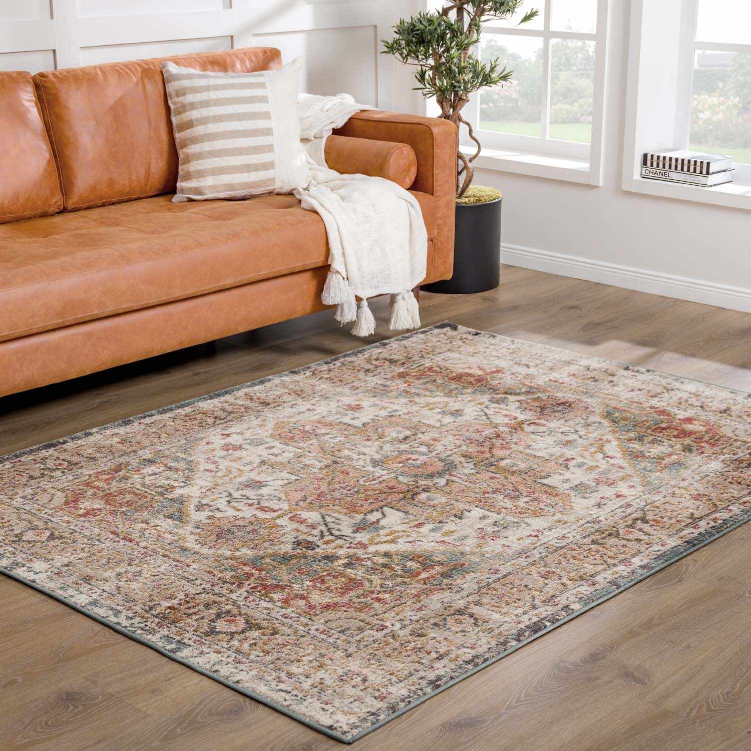 Peeta Brown Medallion Area Rug from PriceLows™