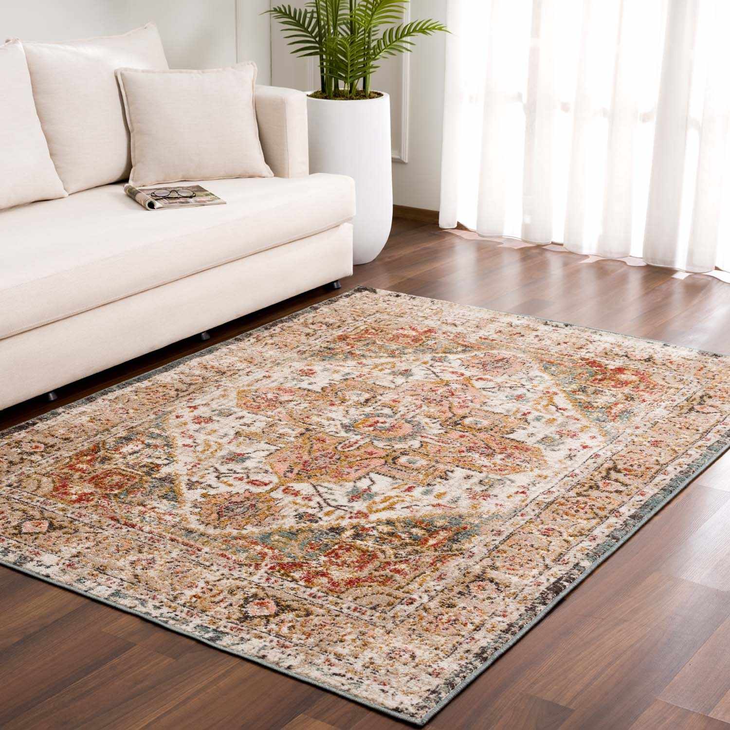 Peeta Brown Medallion Area Rug from PriceLows™