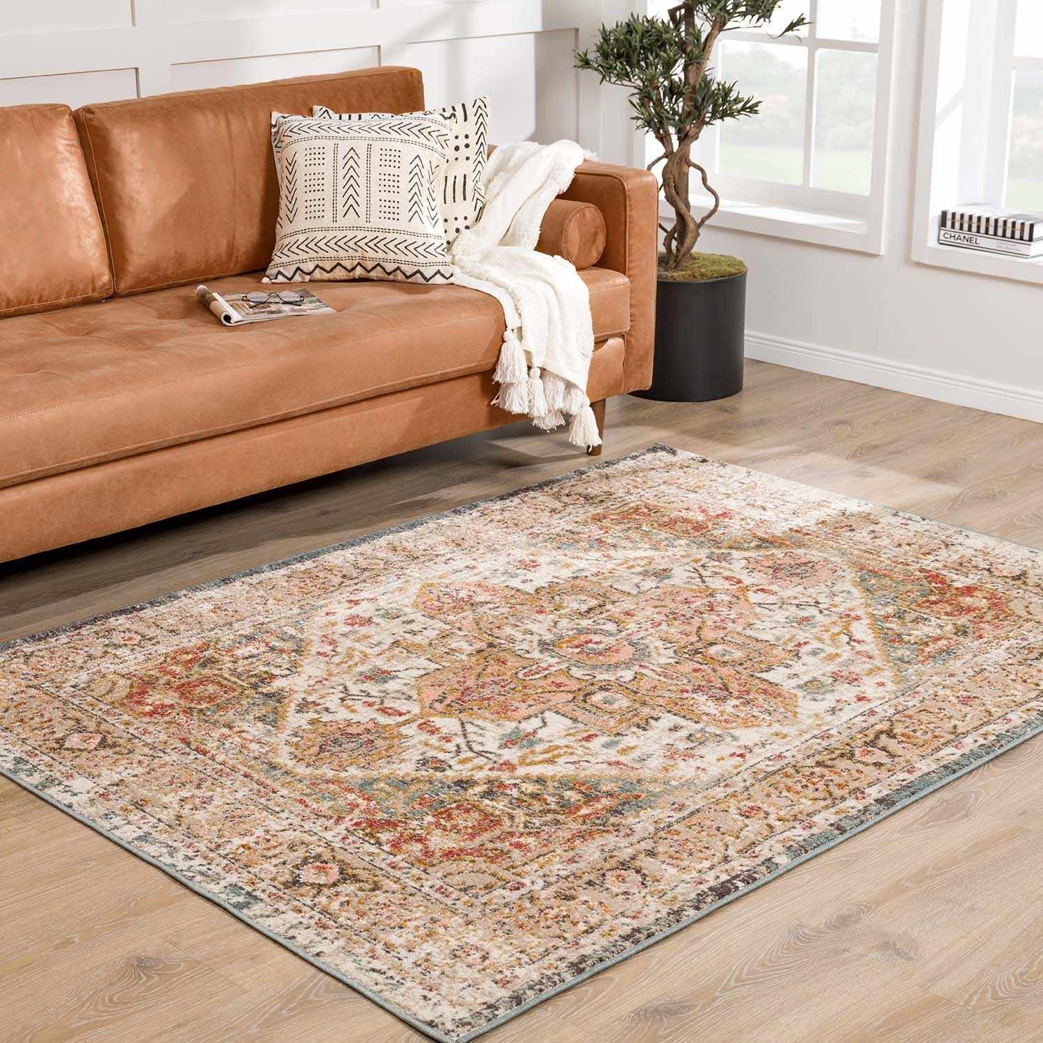 Peeta Brown Medallion Area Rug from PriceLows™