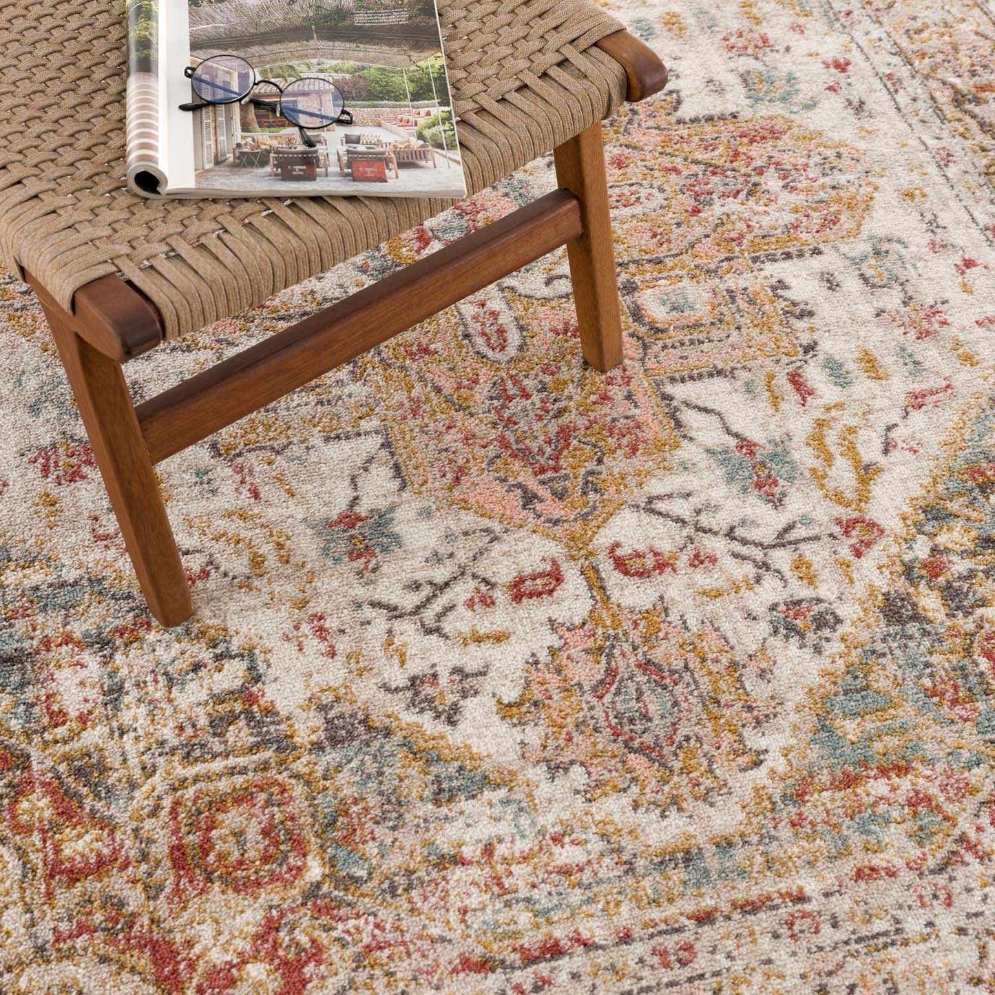 Peeta Brown Medallion Area Rug from PriceLows™