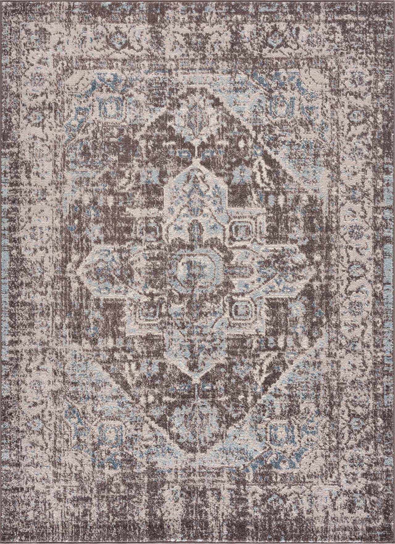 Peeta Dark Brown Medallion Area Rug from PriceLows™