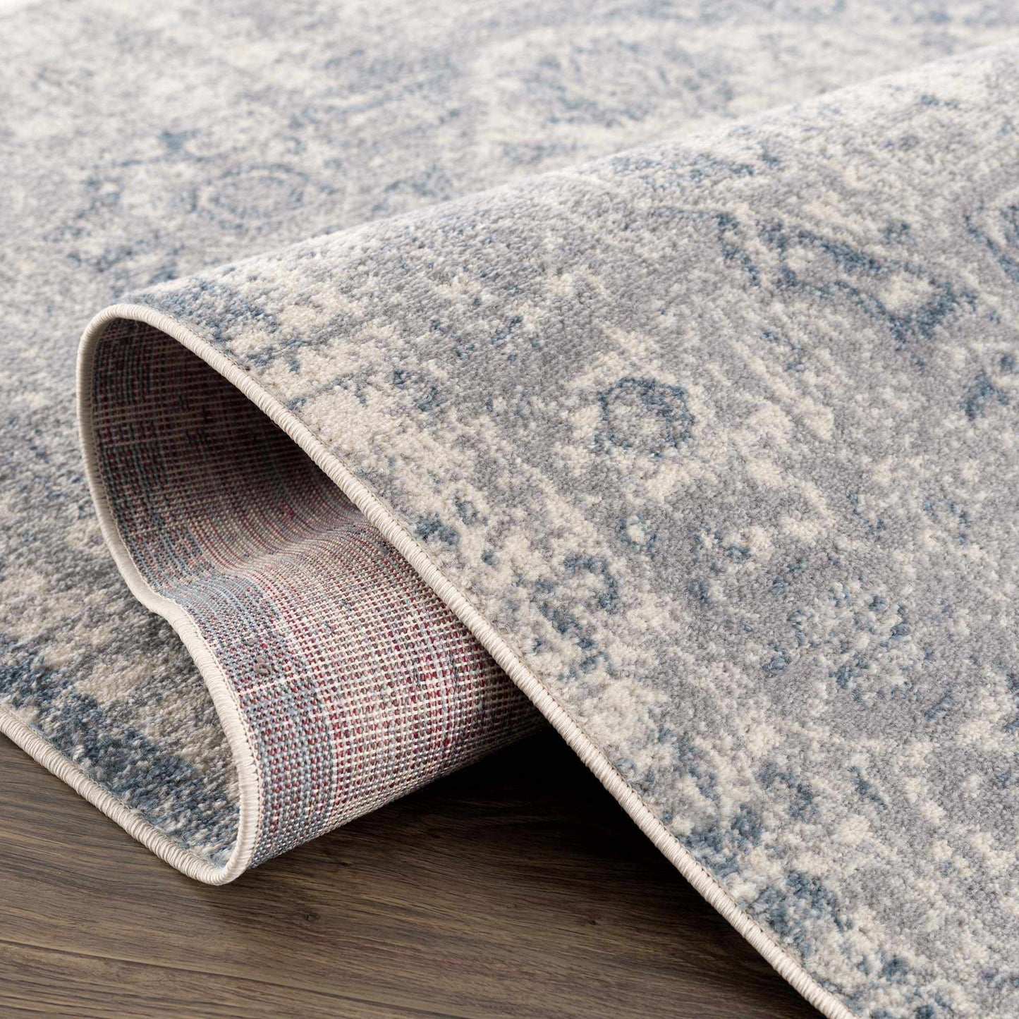 Peeta Gray Blue Medallion Area Rug from PriceLows™