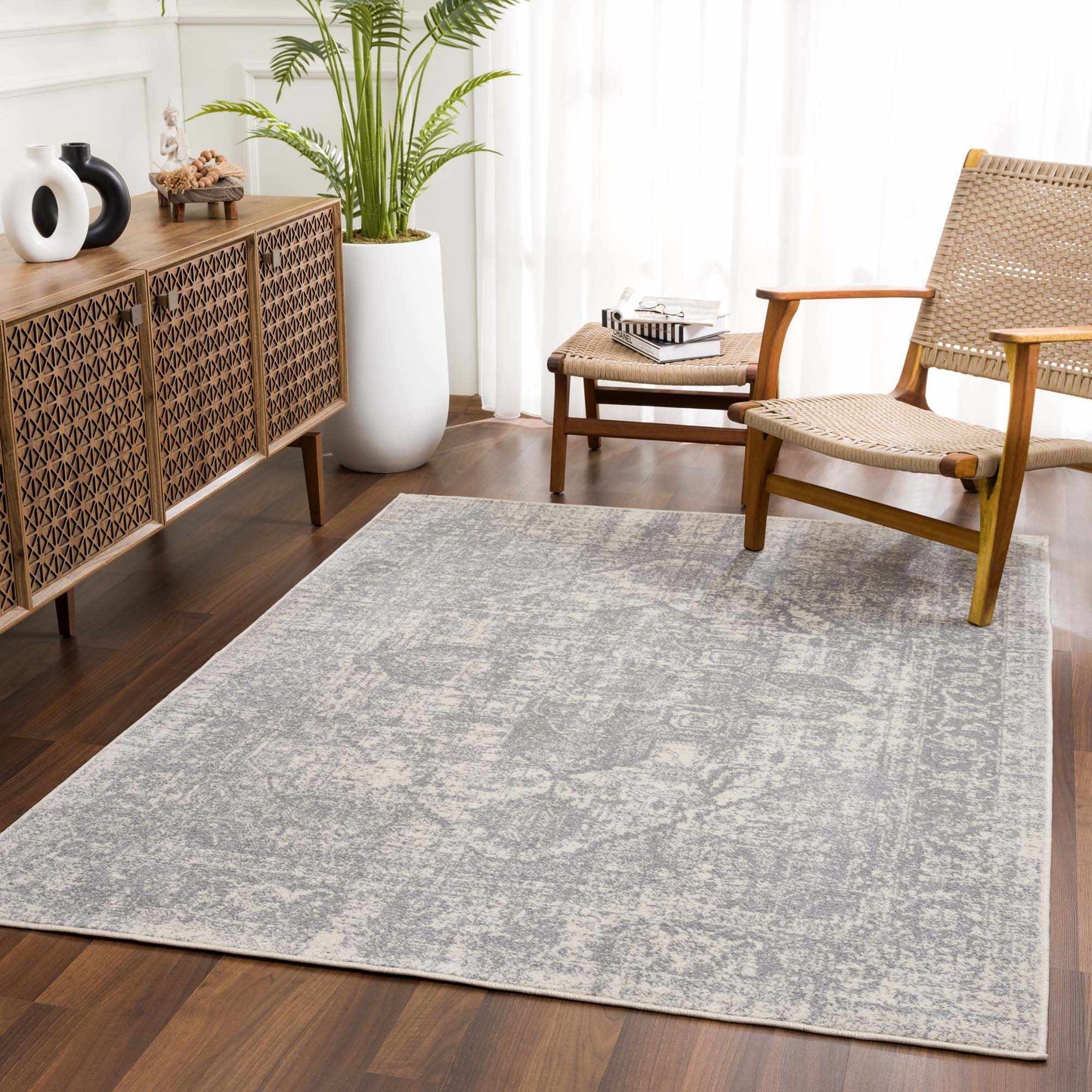 Peeta Gray Medallion Area Rug from PriceLows™