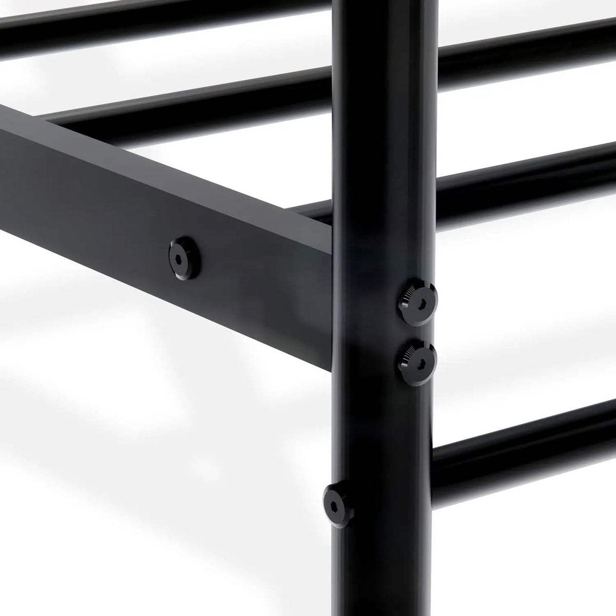 EAST WEST FURNITURE ATQCBLK Anniston Canopy Bed with Deluxe Style Headboard and | Bedroom Set | Metal | Luxurious Metal Frame in Powder Coating Black