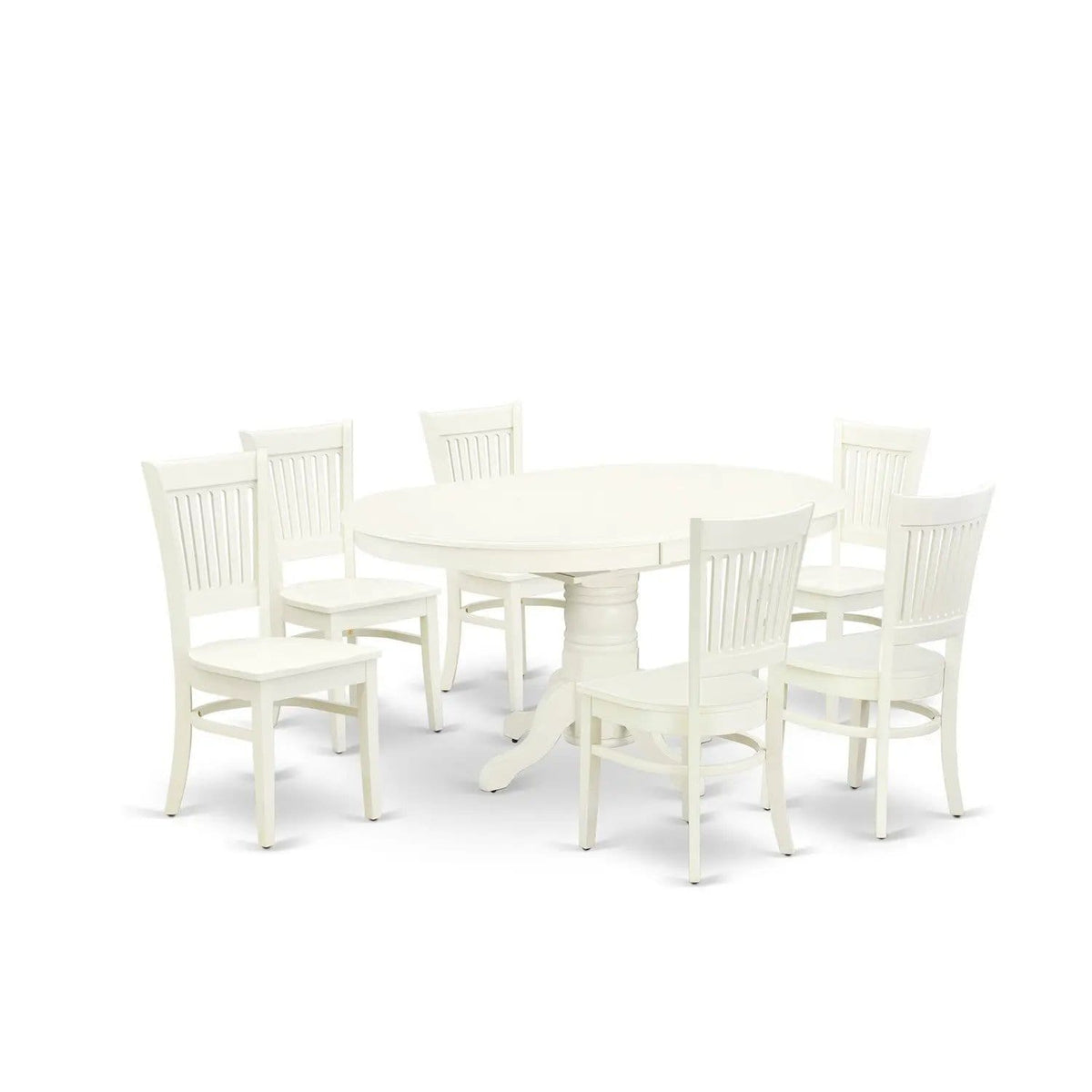 EAST WEST FURNITURE AVVA7-LWH-W 7-Piece Kitchen Table Set- 6 Modern Dining Chairs | 7-Piece Set | Linen | linen white Finish