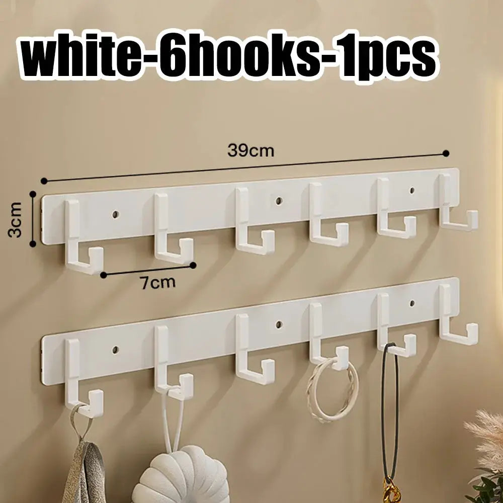 Kitchen space aluminum punch-free hooks are easy to install kitchen utensils storage hooks bathroom bathrobe towel hangers from PriceLows™