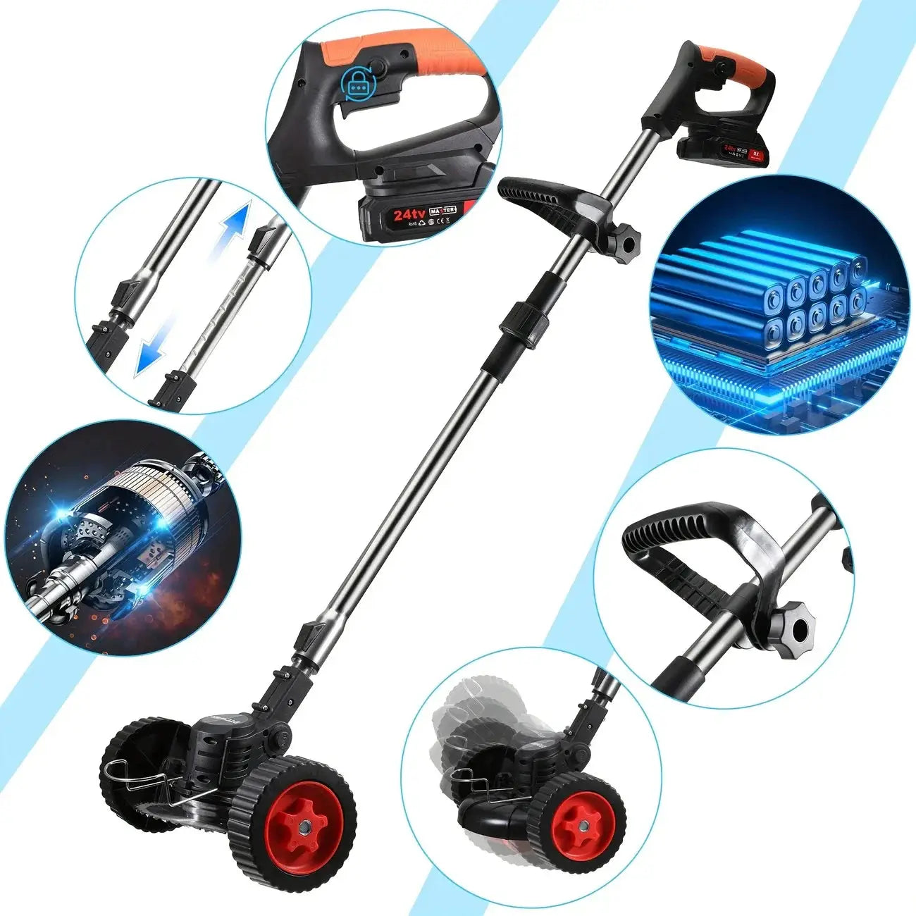 New model for 2025 Cordless Lawn Trimmer TrimmersLawn EdgerMowerBrush CutterWeed Cutter for Garden and Yard Lawn from PriceLows™