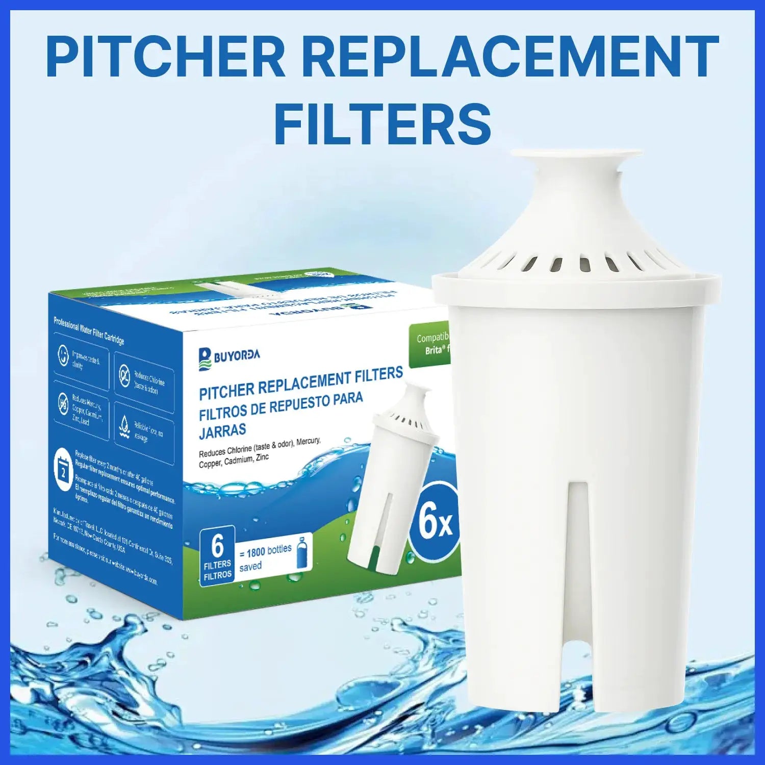 For Brita Water Pitcher Replacement Filters Compatible With Pitchers And Dispensers Except Stream Reduces Copper Cadmium Mercury from PriceLows™