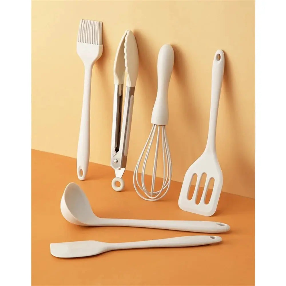 6-Piece Mini Silicone Kitchen Utensil Set - Heat-Resistant Non-Stick Kitchen Tools, Includes Spatula, Scraper, Whisk, Food Tongs from PriceLows™