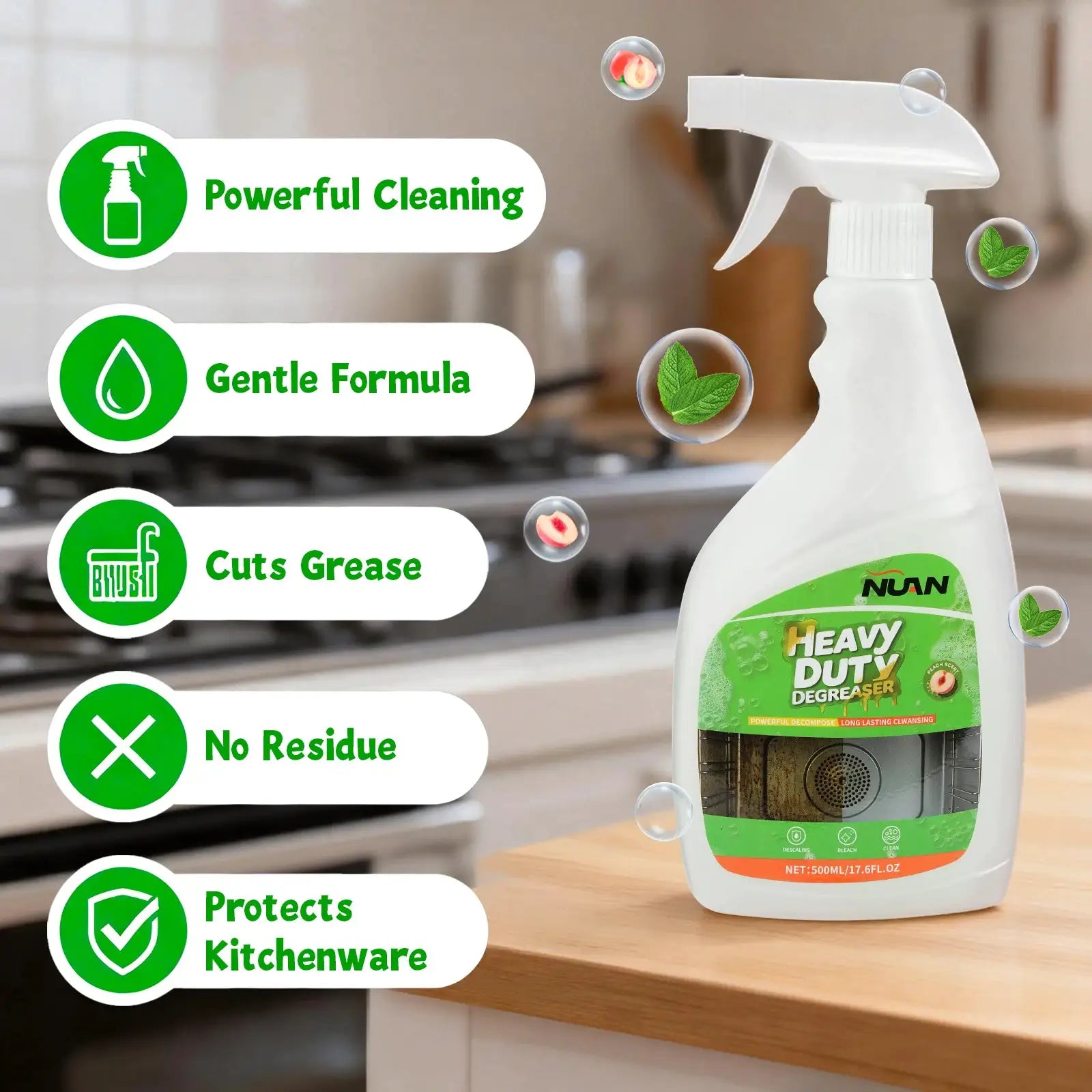 Kitchen Hood Grease Remover Cleaner Heavy Duty Degreaser Spray for Stove Oven Range Hood Cooktop Removes Oil Stains Fast from PriceLows™