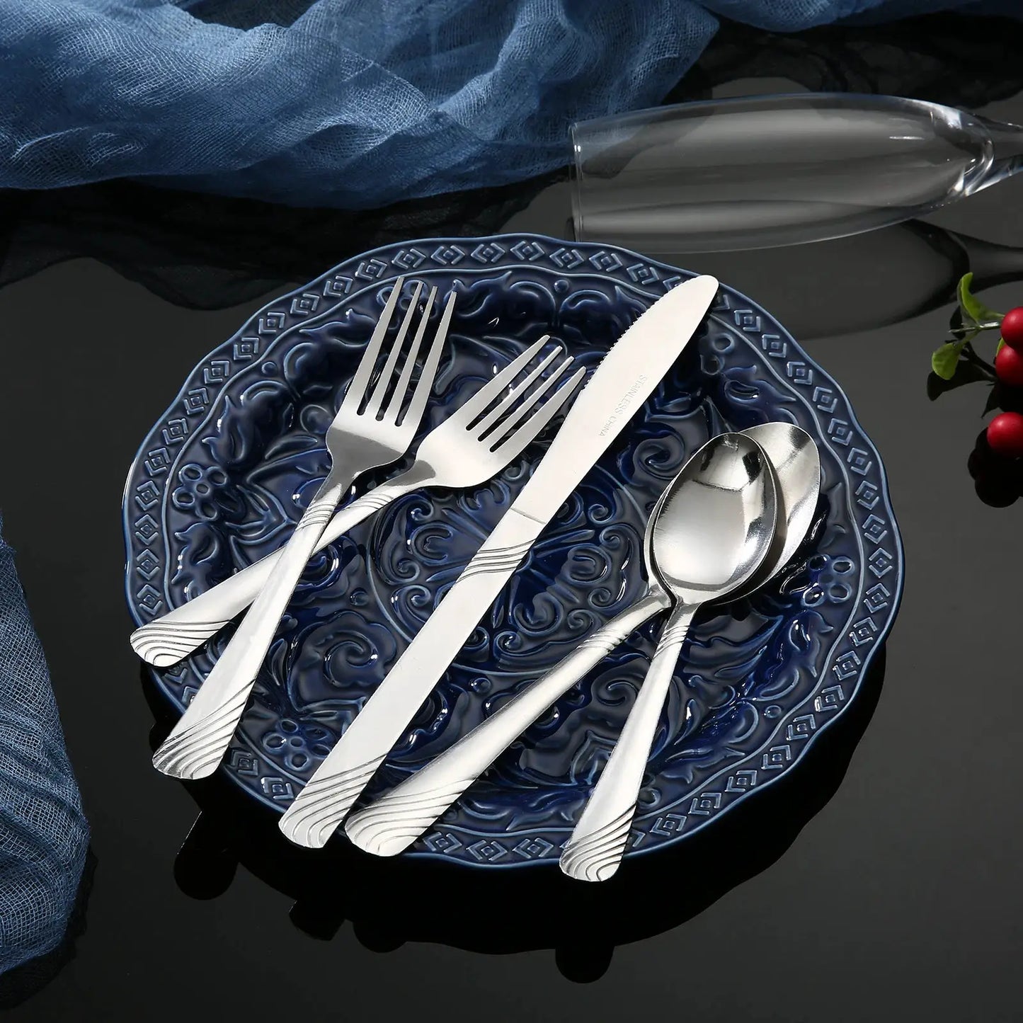 HANSMART 48Pcs Stainless Steel Cutlery Set, Service for 8, Knives Forks Spoons, Kitchen Dinner Gift from PriceLows™