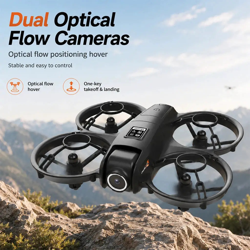 Mini RC Quadcopter | Dual Camera | Optical Flow Hover | 2 Batteries