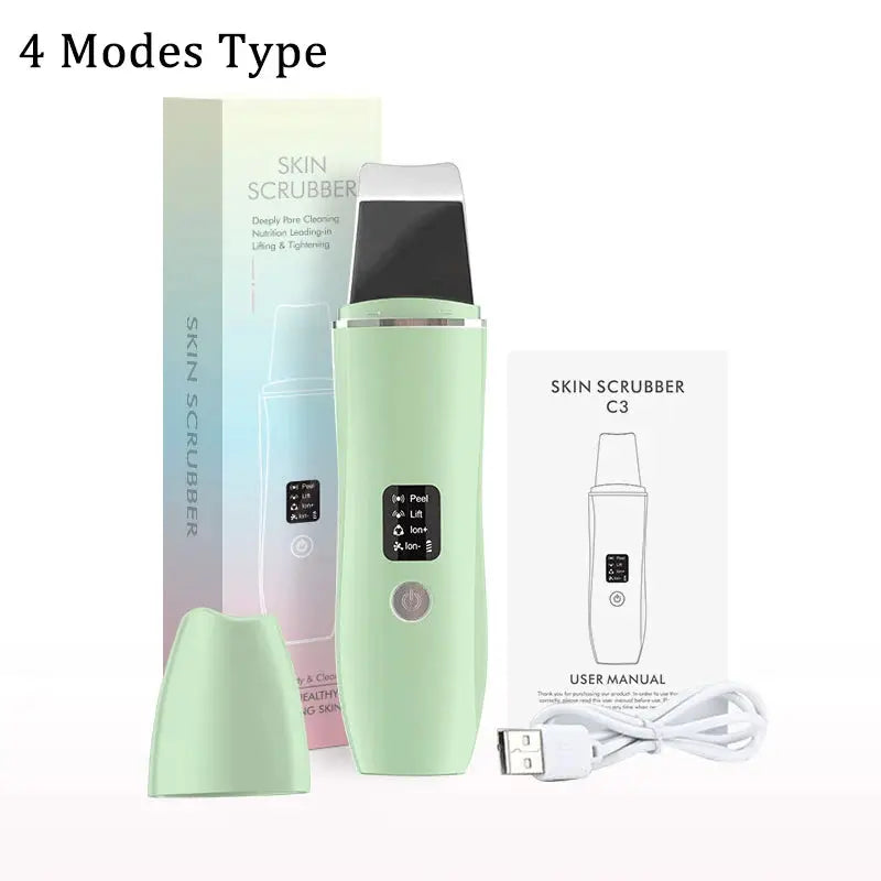 2 Types Ultrasonic Skin Scrubber Peeling Shovel Acne Blackhead Remover Deep Cleaning Facial Spatula EMS Face Lifting Machine from PriceLows™