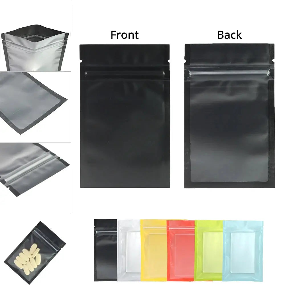 Resealable Zip Lock Bags Food Product Heat Sealable Packing Bag, 100PCS PET Plastic Mylar Pouch with Frosted Window from PriceLows™
