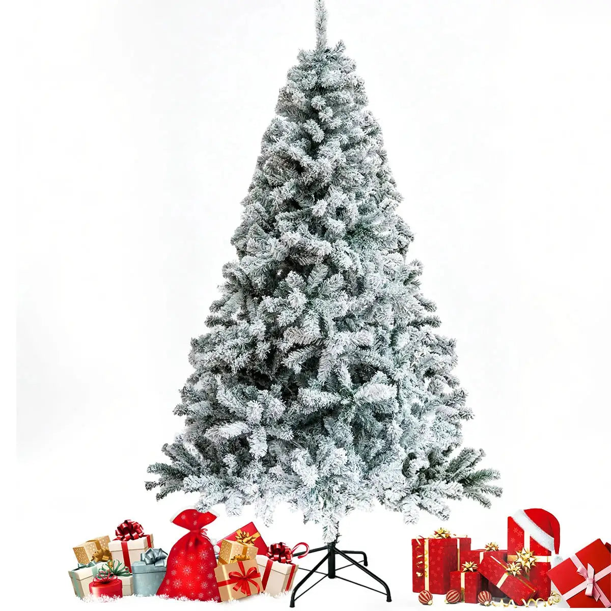 Artificial Flocked Christmas Tree | Snow Frosted | Fluffy Design | 7Ft Or 8Ft