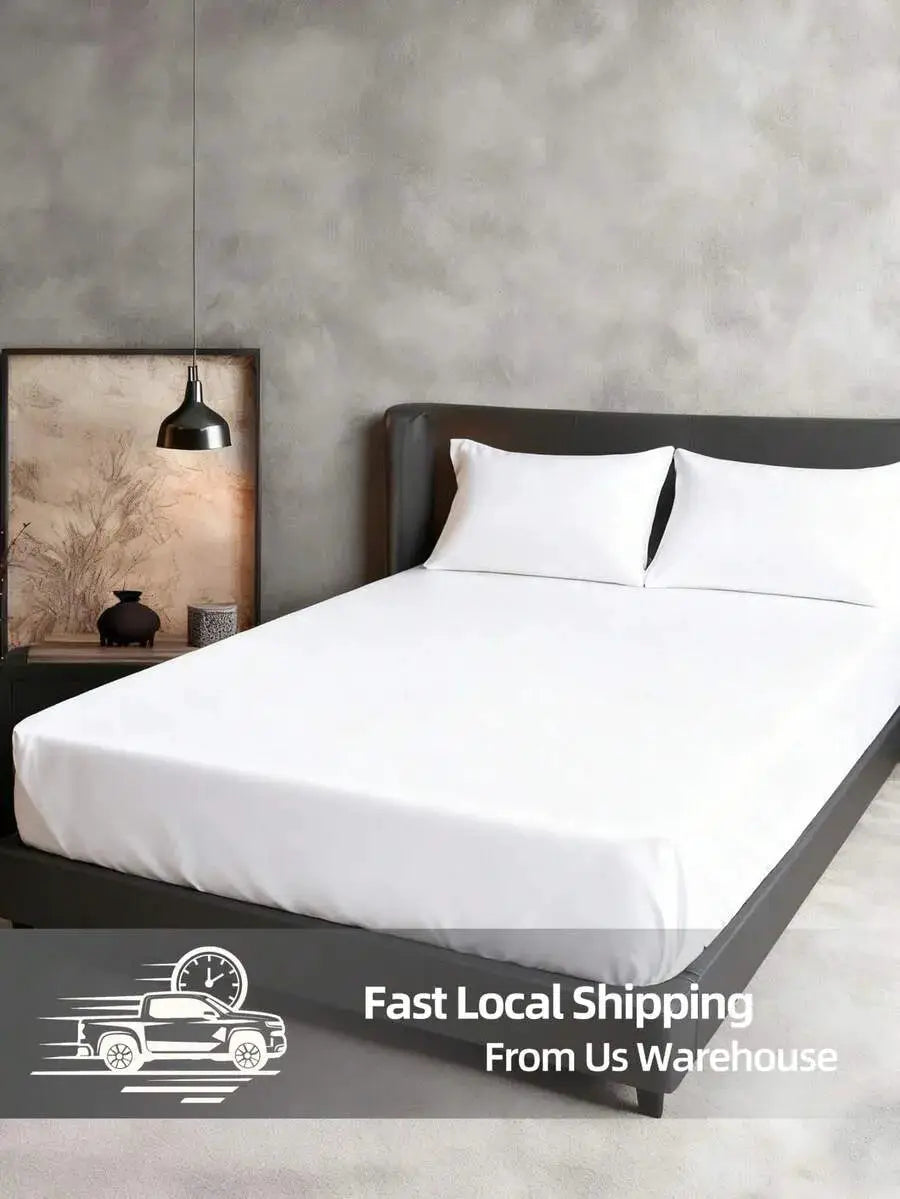 Microfiber Satin Sheets | 80 Thread Count | Silky Soft Feel | Three Piece Set