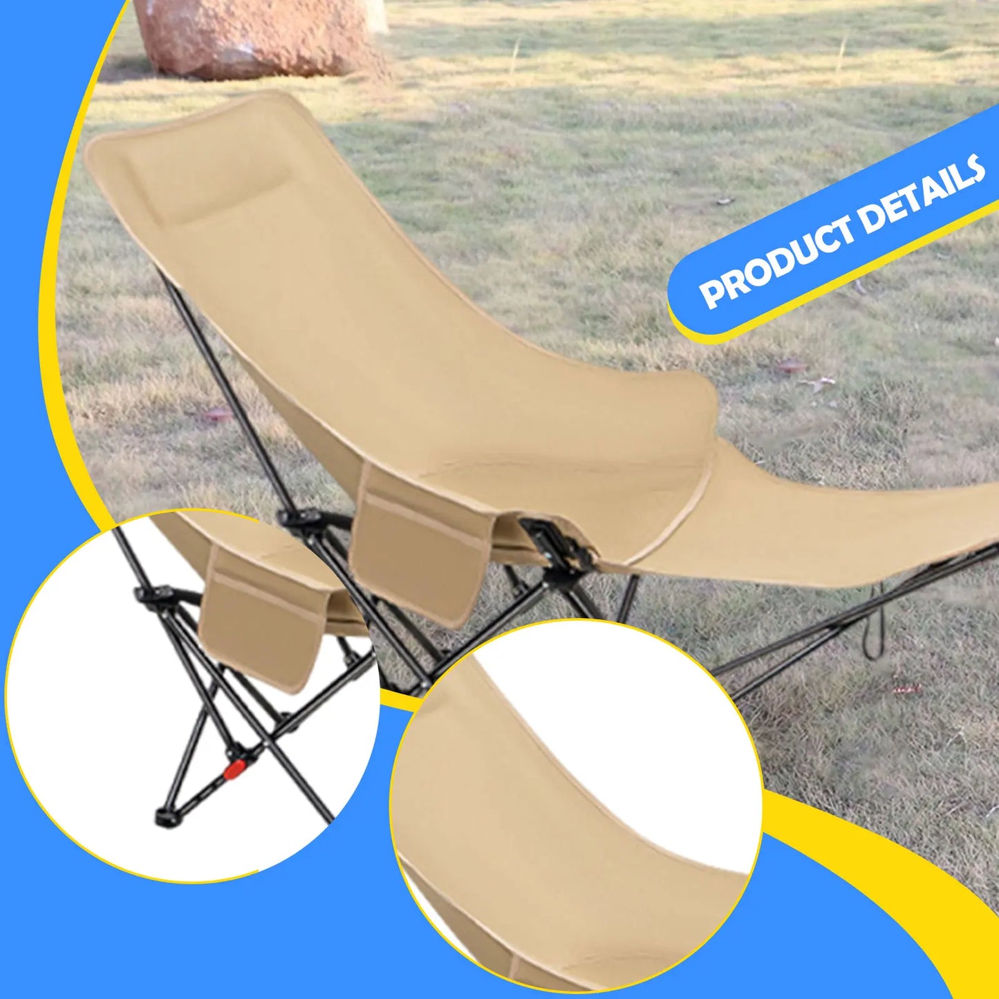 Camping Folding Chair | 4 Gear Adjustable | Foot Support | One Size