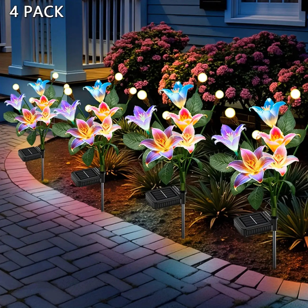 Lily Flower Solar Outdoor Light Ip65 Waterproof Solar Powered for Garden Pathway Landscape Lights Courtyard Yard Decoration from PriceLows™