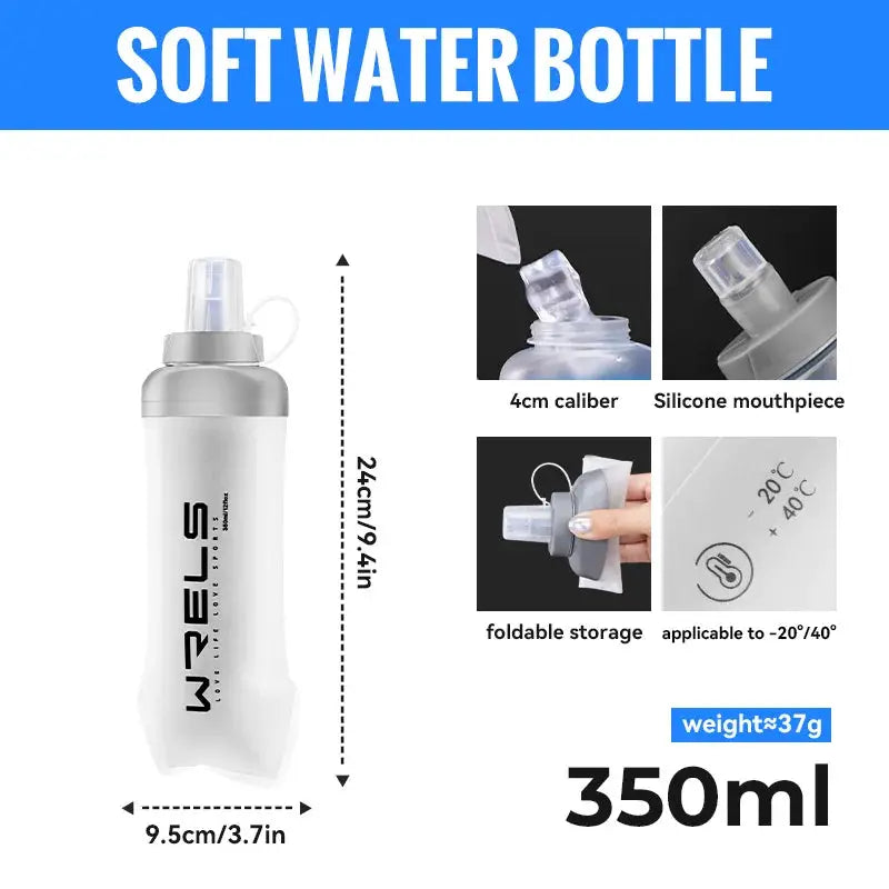 WRELS Soft Flask Folding Collapsible Water Bottle TPU BPA-Free for Running Running Hydration Bottles Water Bag Sports Flasks from PriceLows™
