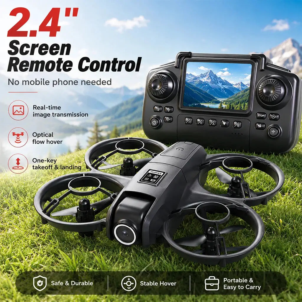 Mini RC Quadcopter | Dual Camera | Optical Flow Hover | 2 Batteries