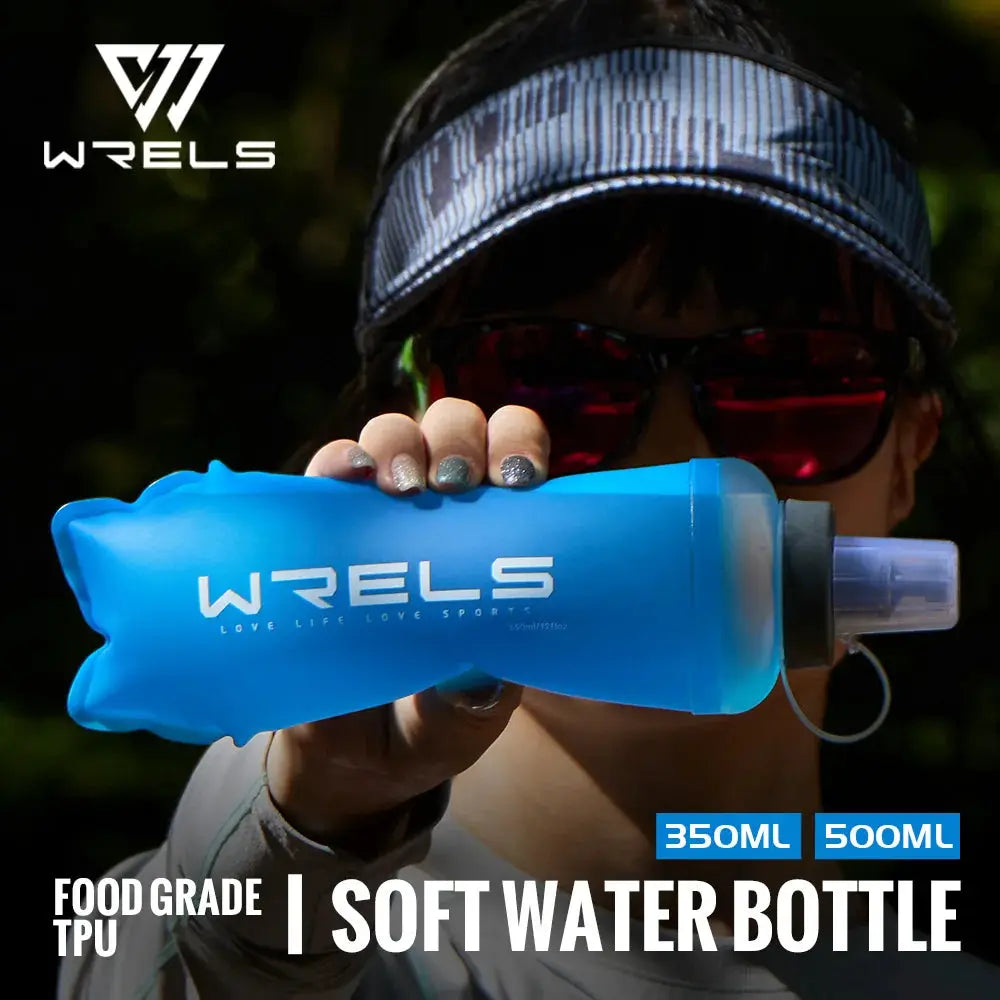 WRELS Soft Flask Folding Collapsible Water Bottle TPU BPA-Free for Running Running Hydration Bottles Water Bag Sports Flasks from PriceLows™