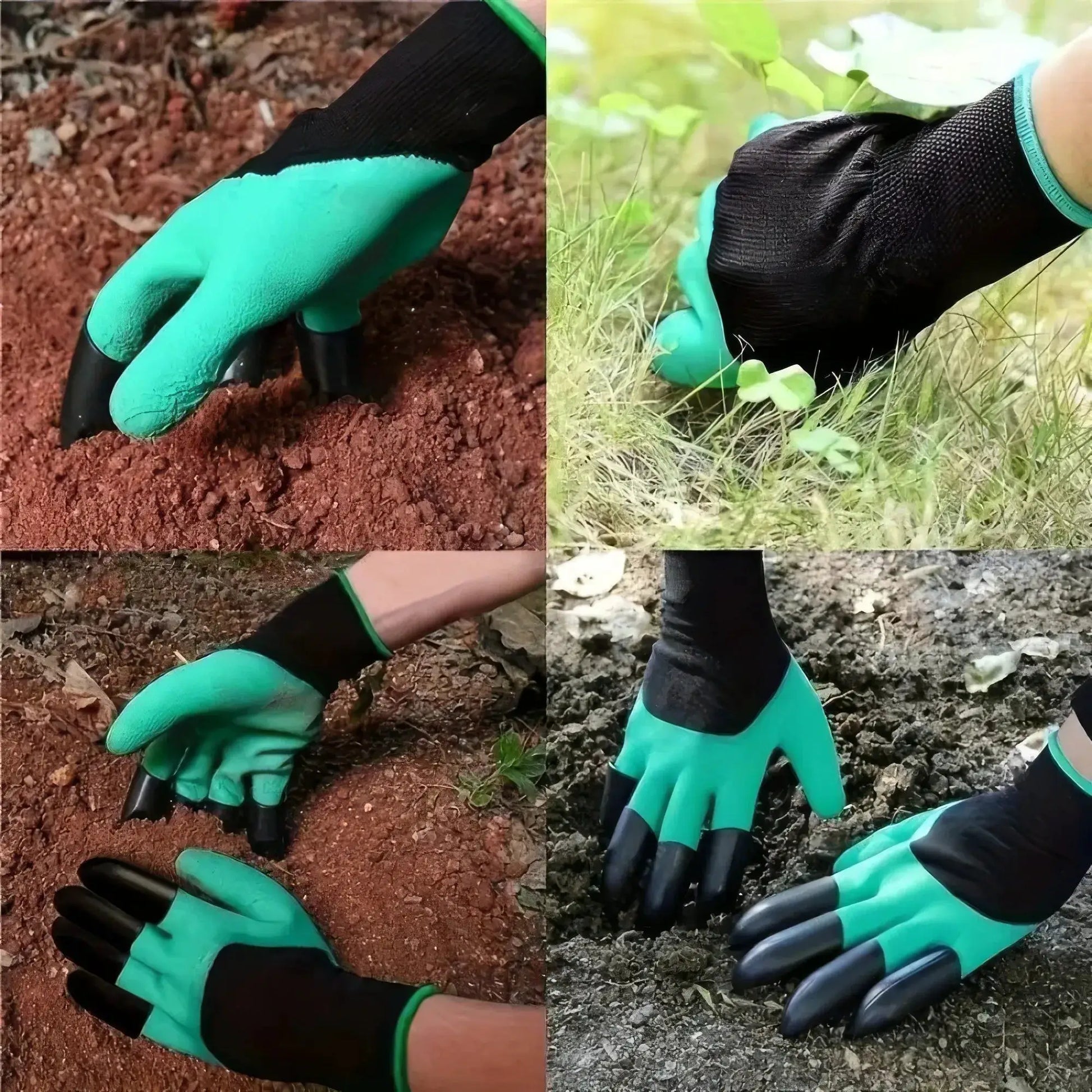 1 Pair of Green Octopus Gardening Gloves, Unisex, with Claw Design, Lightweight Design, Easy To Dig, Sow, and Protect Fingers from PriceLows™