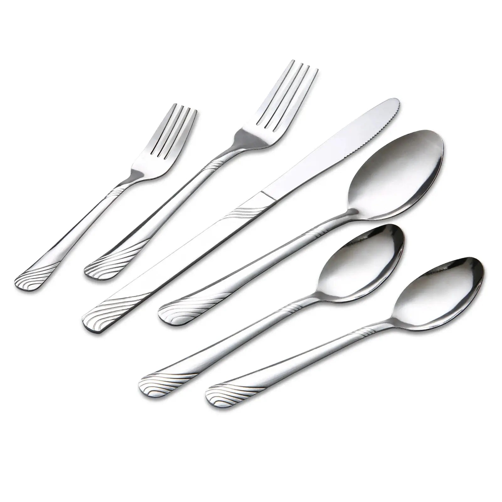 HANSMART 48Pcs Stainless Steel Cutlery Set, Service for 8, Knives Forks Spoons, Kitchen Dinner Gift from PriceLows™