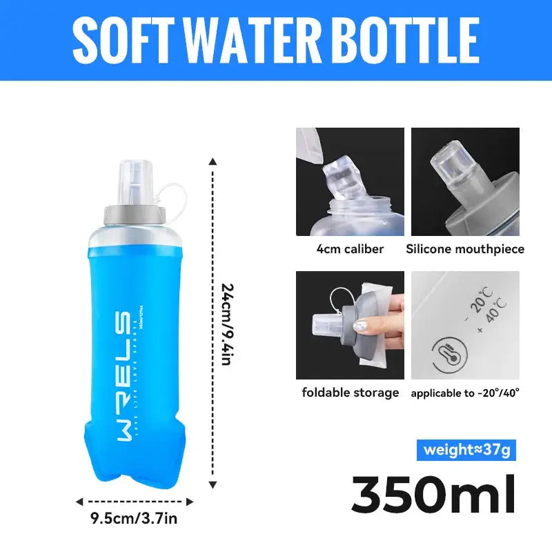 WRELS Soft Flask Folding Collapsible Water Bottle TPU BPA-Free for Running Running Hydration Bottles Water Bag Sports Flasks from PriceLows™