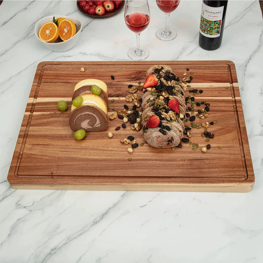 Acacia Wood Cutting Board, Extra Large Wooden Cutting Board for Kitchen, Butcher | Acacia Wood | Home Use | Home