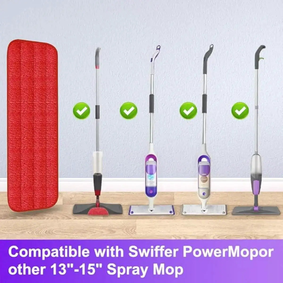 7 Packs Microfiber Mop Pads Spray Mop Refill Replacement Heads Wet/Dry Floor Cleaning Refill Swiffer PowerMop Pads from PriceLows™