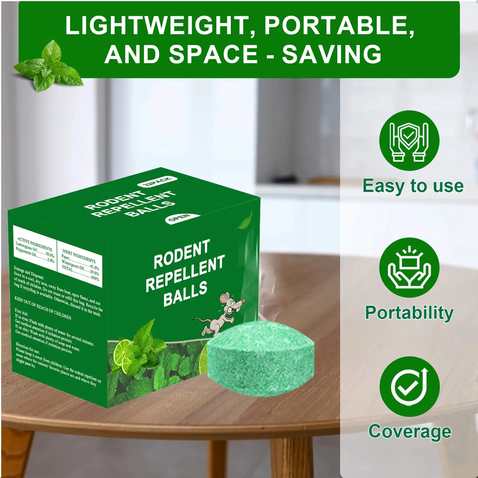 Rodent Repellent Balls, 48 PCS Rodent Control, Natural Mouse Repellent Peppermint Oil for Mice, Rats, Squirrels, Skunks, Raccoon, Spiders and Pests, Keeps Pests Away Effectively from Garden & Home (Peppermint) from PriceLows™