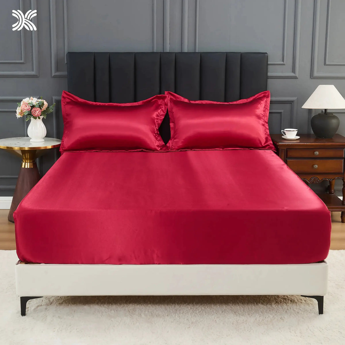 Microfiber Fitted Sheet Set | Satin Finish | 3 Piece Set