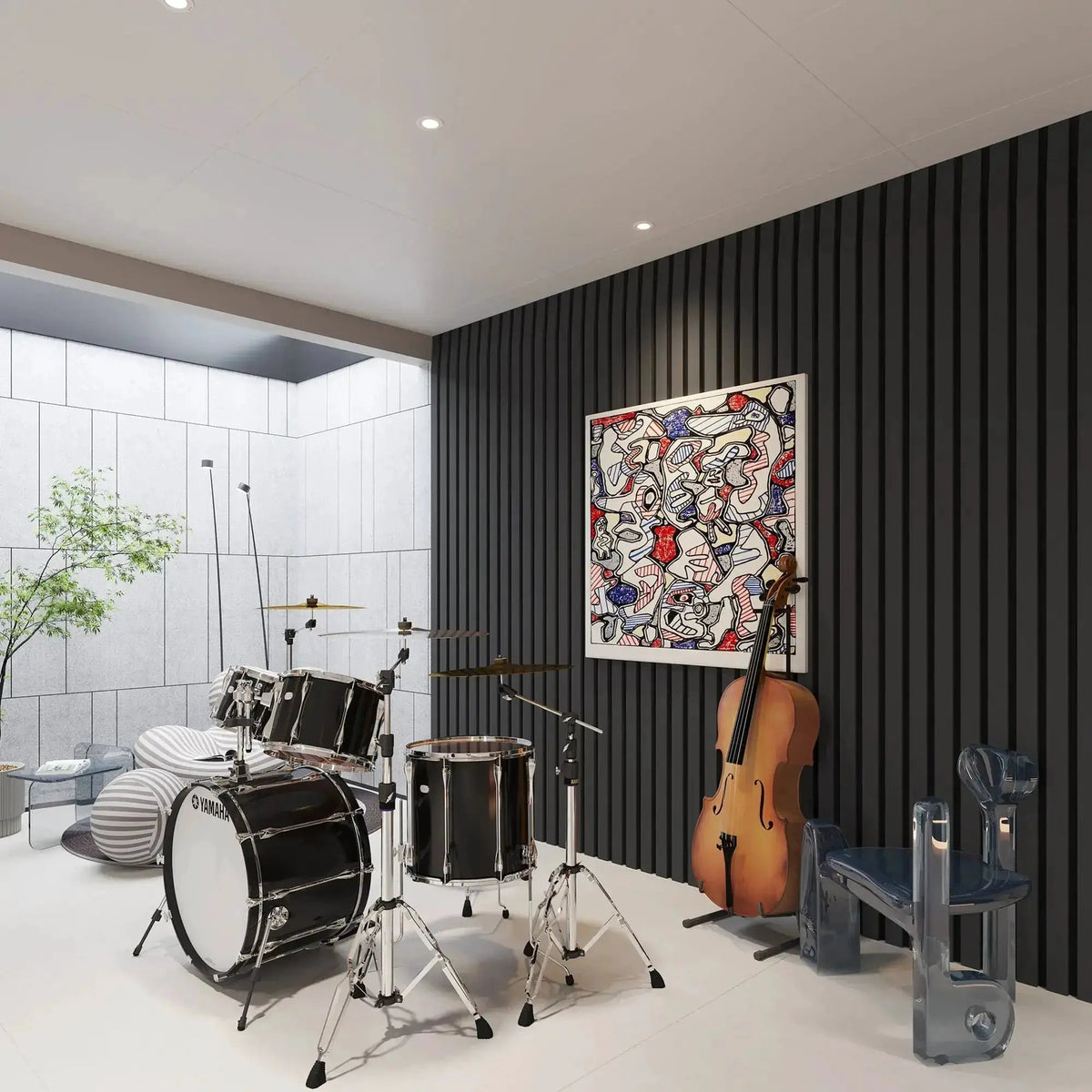 Solid Wood Acoustic Slat Wall Panels (Broad Strip) from PriceLows™