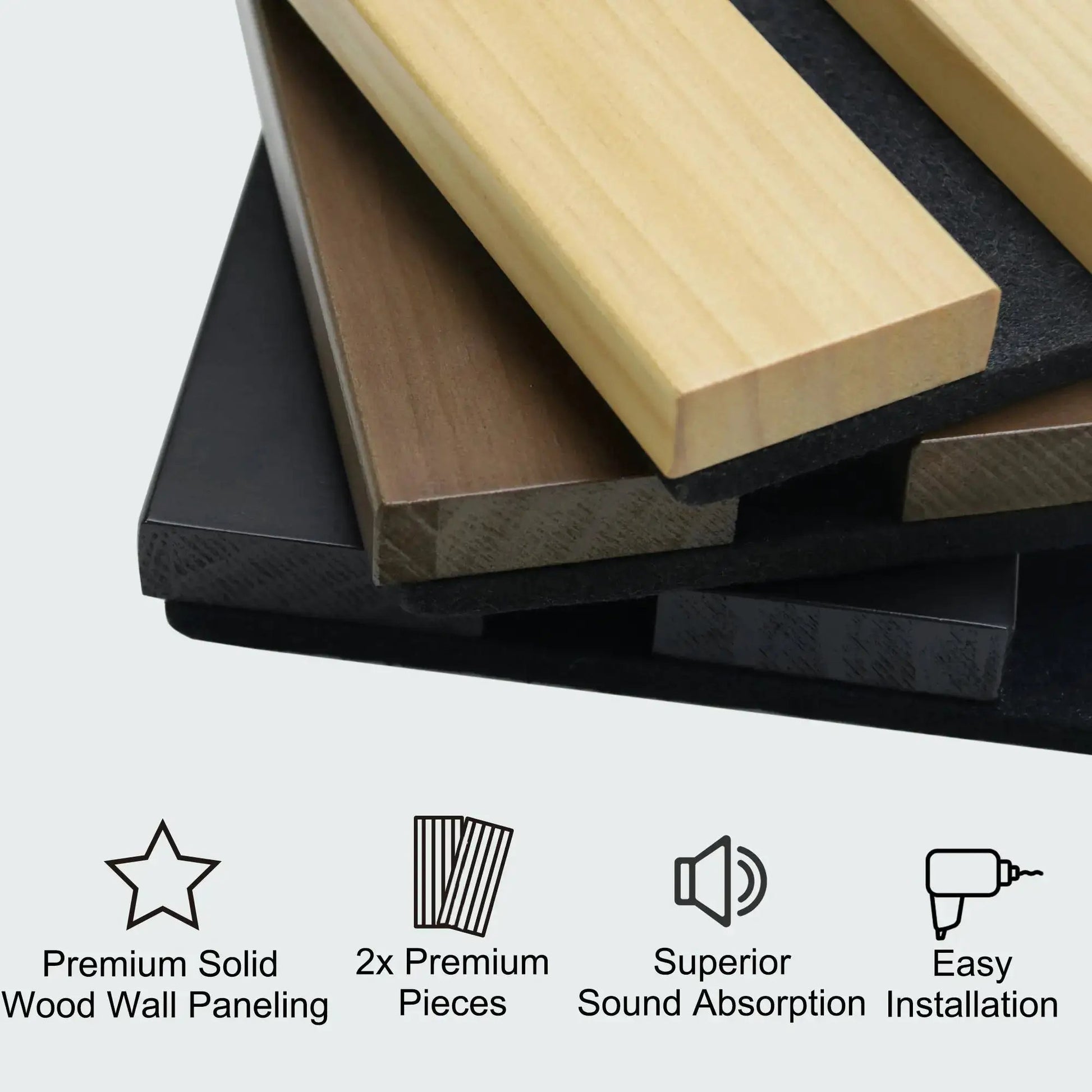 Solid Wood Acoustic Slat Wall Panels (Broad Strip) from PriceLows™