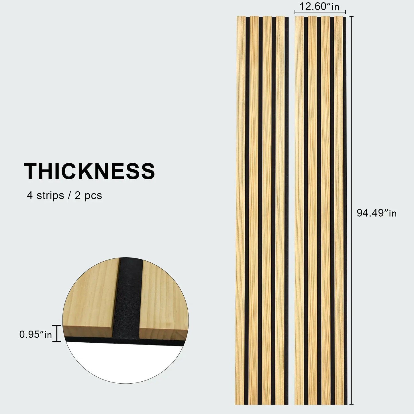 Solid Wood Acoustic Slat Wall Panels (Broad Strip) from PriceLows™