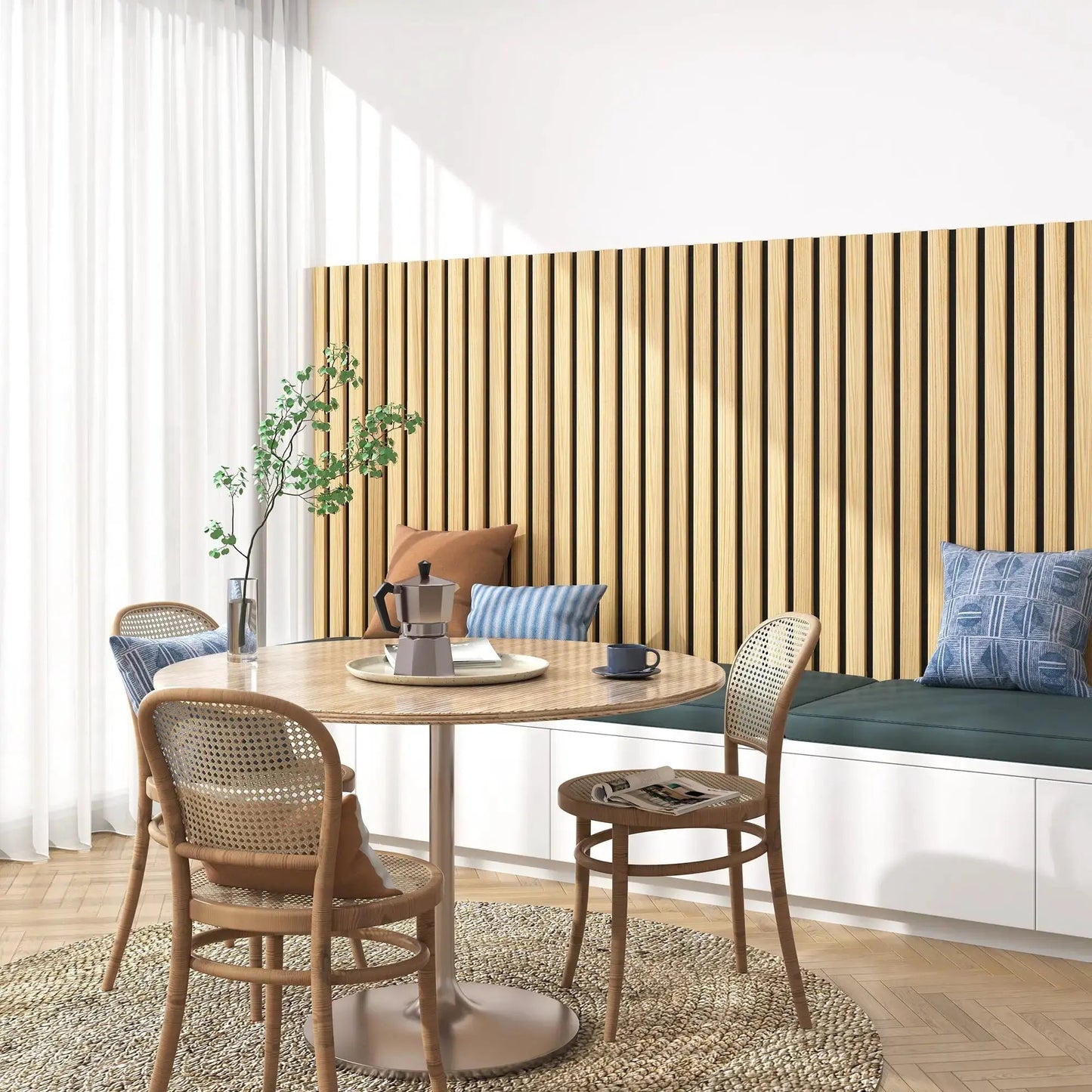 Solid Wood Acoustic Slat Wall Panels (Broad Strip) from PriceLows™