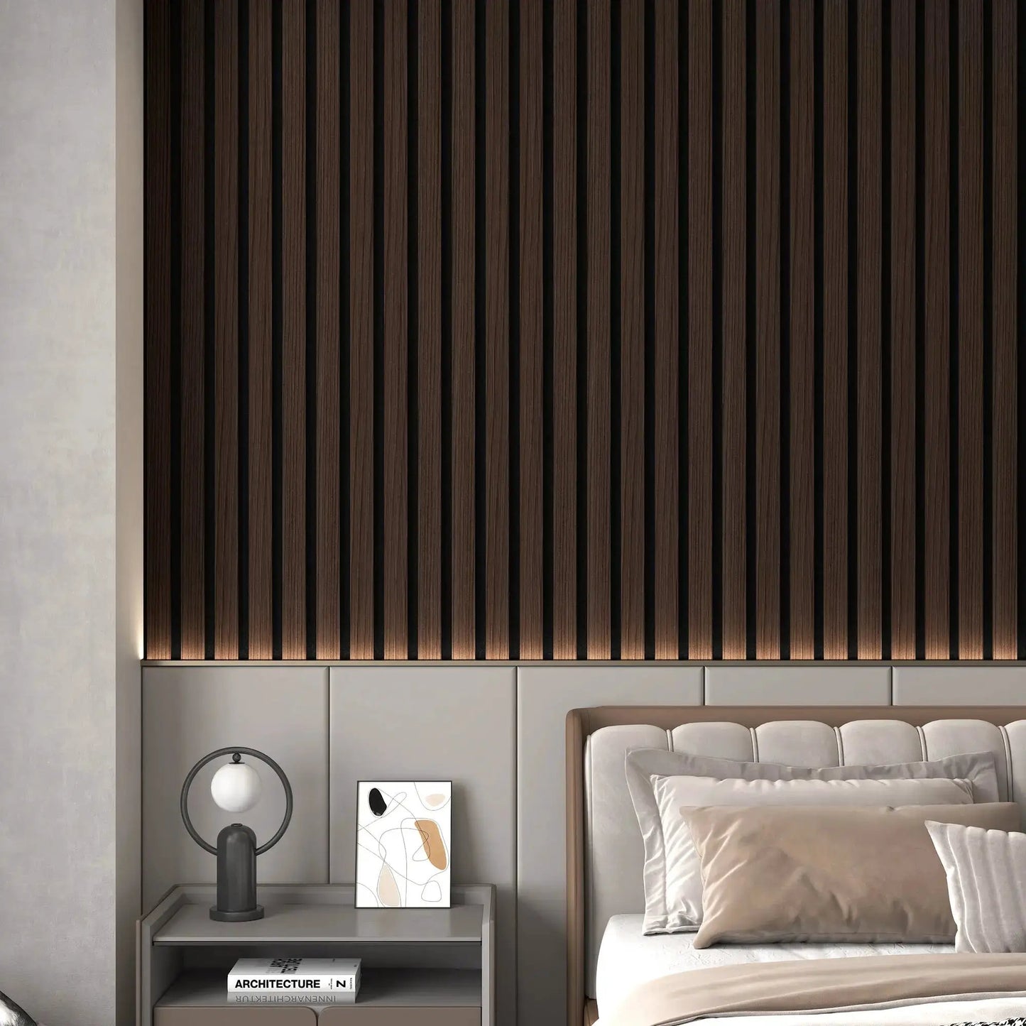 Solid Wood Acoustic Slat Wall Panels (Broad Strip) from PriceLows™