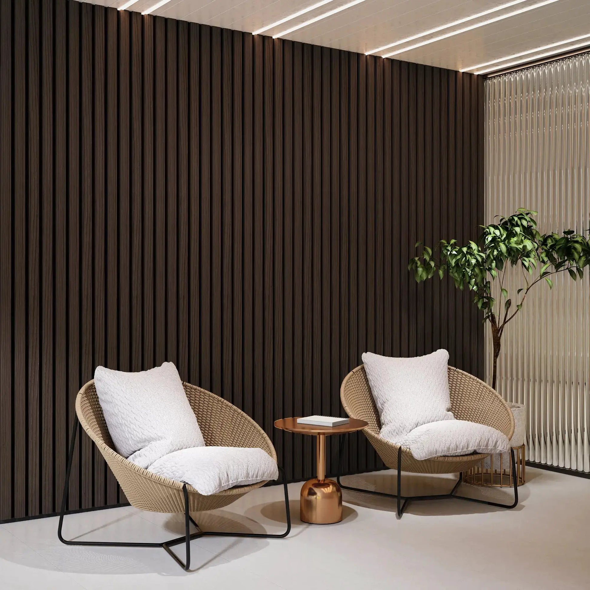 Solid Wood Acoustic Slat Wall Panels (Broad Strip) from PriceLows™
