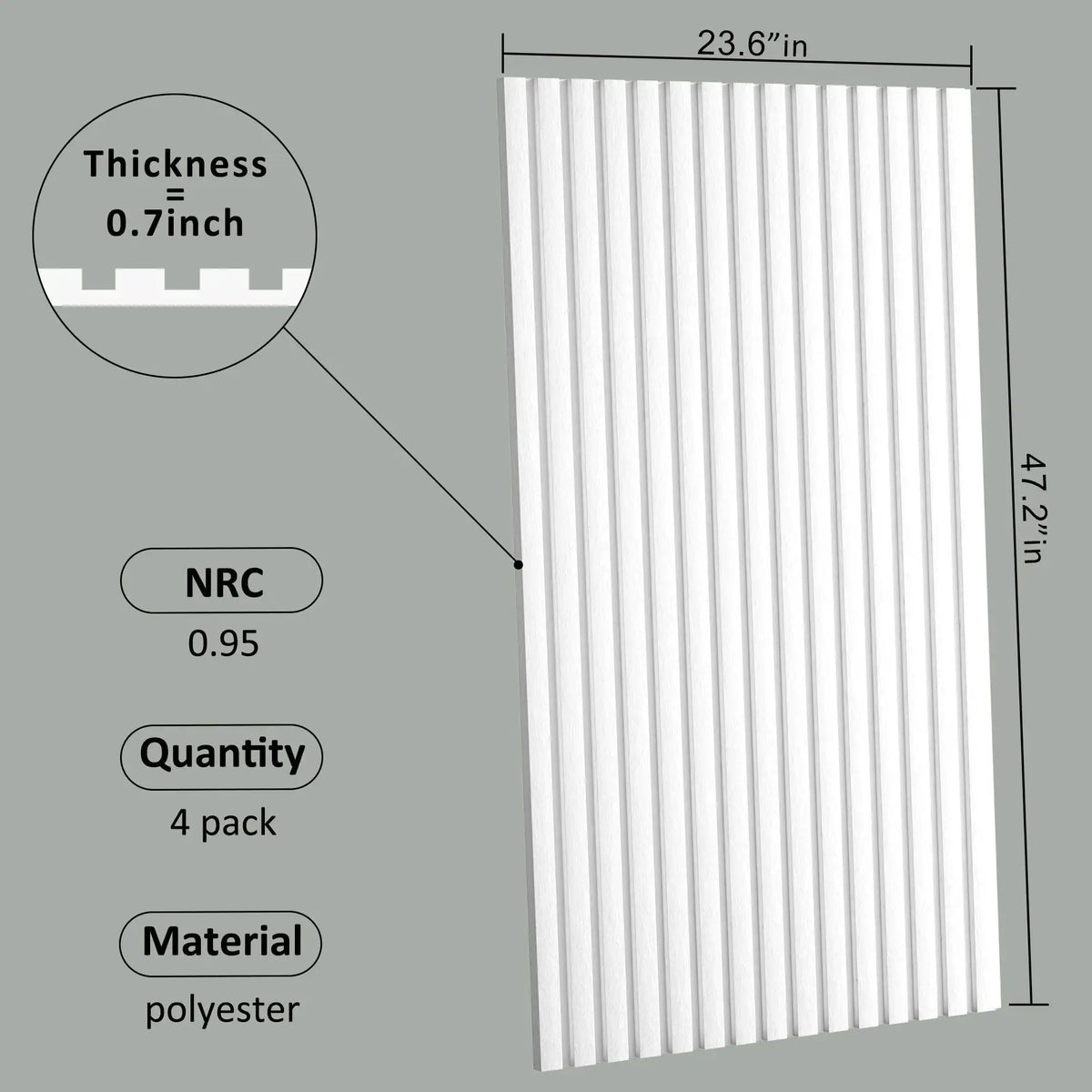 Acoustic Wall Panels | Self Adhesive | Sound Absorbing | 48X 24 In