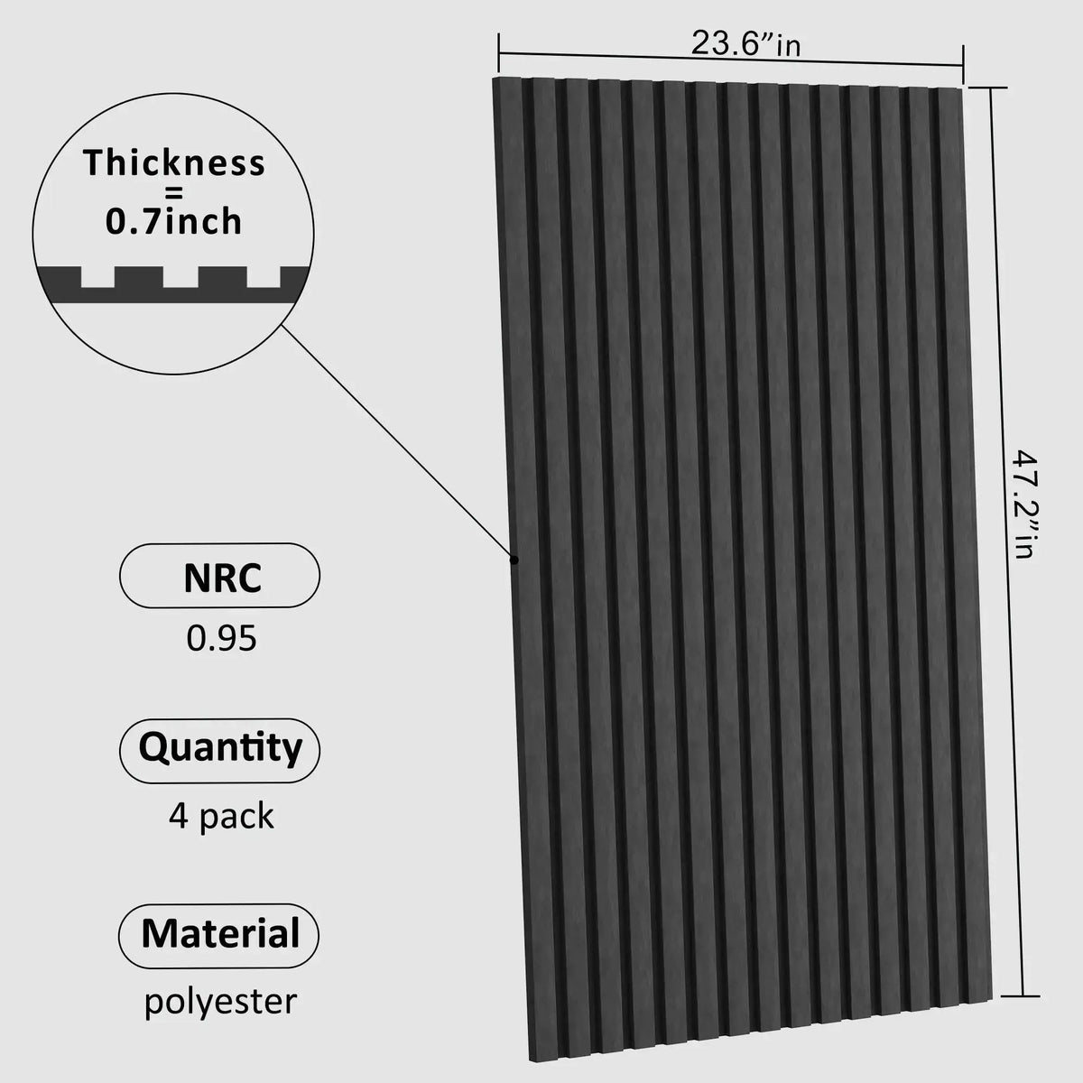 Acoustic Wall Panels | Self Adhesive | Sound Absorbing | 48X 24 In