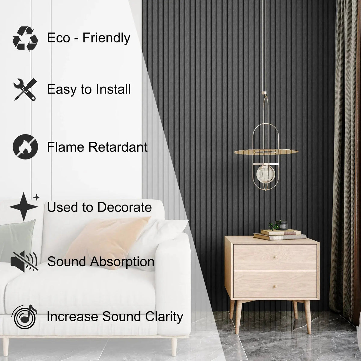 Acoustic Wall Panels | Self Adhesive | Sound Absorbing | 48X 24 In