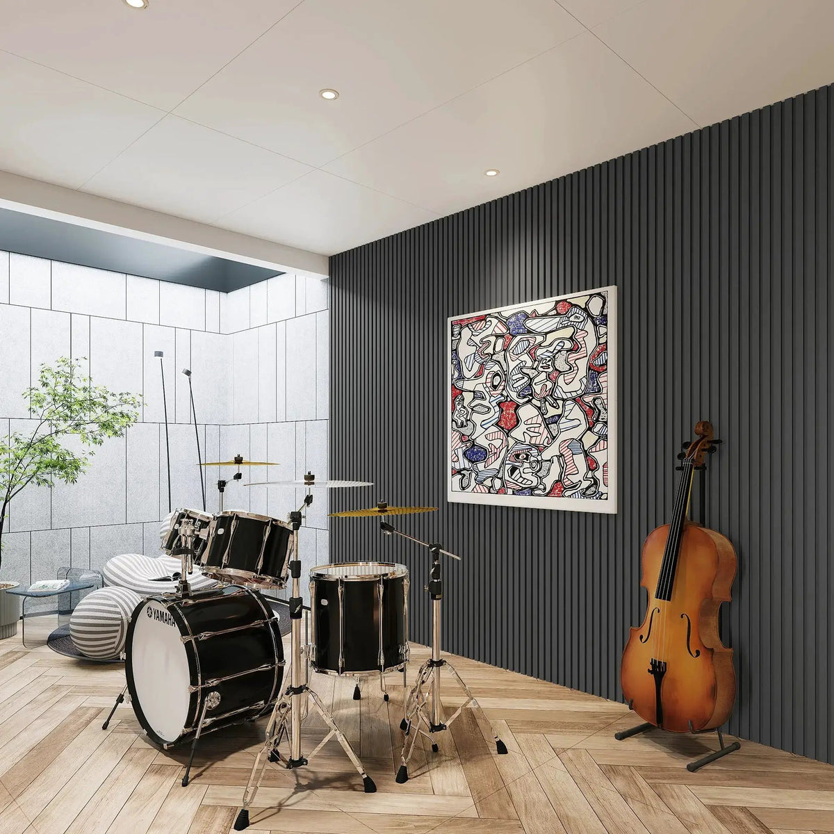 Acoustic Wall Panels | Self Adhesive | Sound Absorbing | 48X 24 In