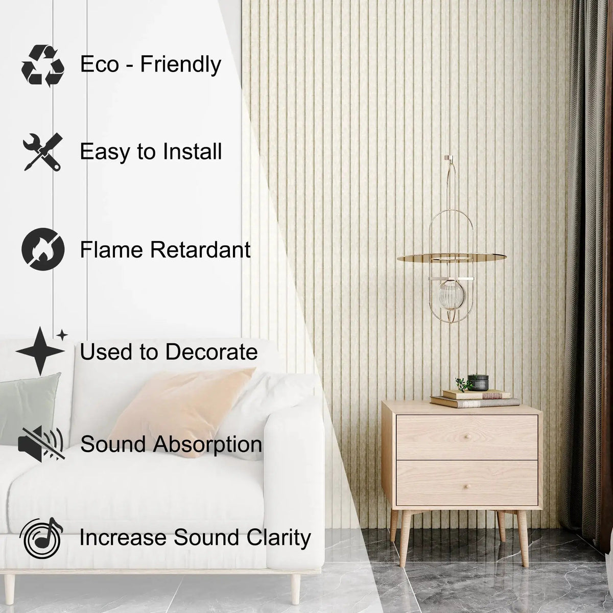 Acoustic Wall Panels | Self Adhesive | Sound Absorbing | 48X 24 In
