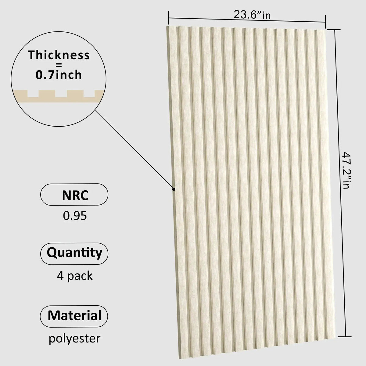 Acoustic Wall Panels | Self Adhesive | Sound Absorbing | 48X 24 In